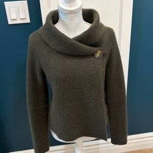 Adrienne Vittadini dark green wrap sweater.